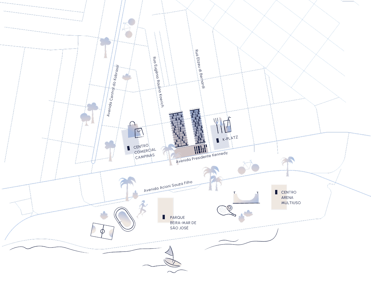 Mapa de localização do WOA Sky Towers